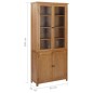 vidaXL Libreria con 4 Ante 90x35x200 cm in Rovere Massello e Vetro vidaXL Libreria con 4 Ante 90x35x200 cm in Rovere Massello e Vetro