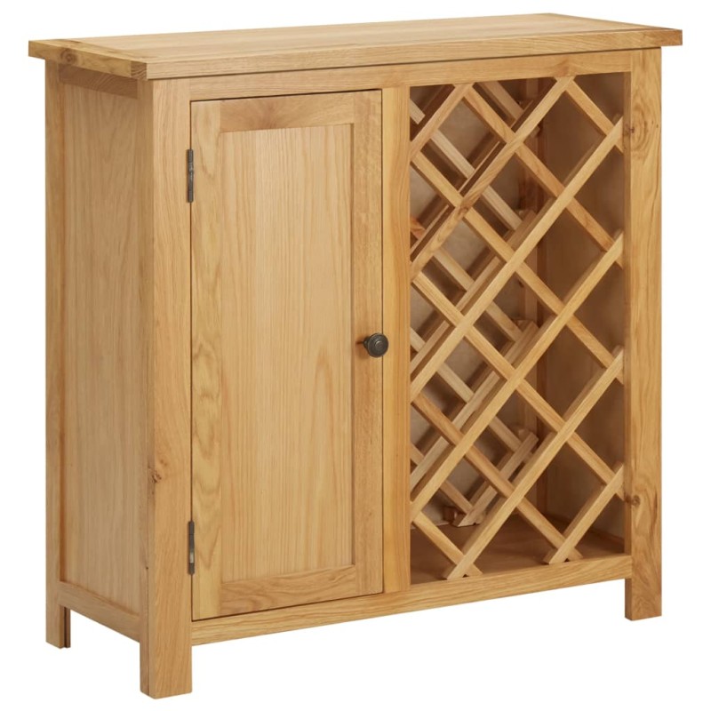vidaXL Cantinetta per 11 Bottiglie 80x32x80 cm in Legno Massello di Rovere vidaXL Cantinetta per 11 Bottiglie 80x32x80 cm in Legno Massello di Rovere