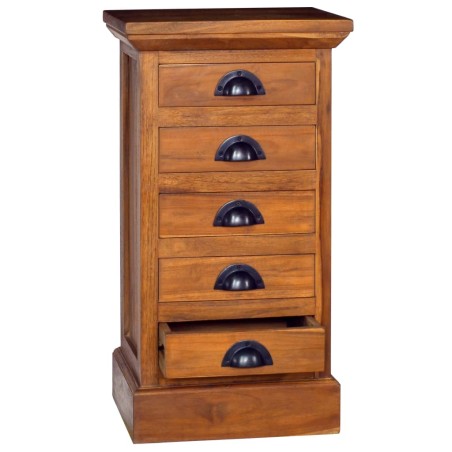 vidaXL Mobiletto con 5 Cassetti 35x30x60 cm in Legno Massello di Teak