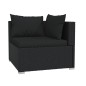 Set Divani da Giardino 5 pz con Cuscini in Polyrattan Nero Set Divani da Giardino 5 pz con Cuscini in Polyrattan Nero