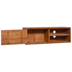 vidaXL Mobile TV a Parete 90x30x30 cm in Legno Massello di Teak