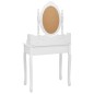 vidaXL Tavolo da Trucco e Sgabello Bianco 75x69x140 cm Legno Paulownia vidaXL Tavolo da Trucco e Sgabello Bianco 75x69x140 cm Legno Paulownia
