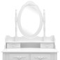 vidaXL Tavolo da Trucco e Sgabello Bianco 75x69x140 cm Legno Paulownia vidaXL Tavolo da Trucco e Sgabello Bianco 75x69x140 cm Legno Paulownia