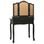 vidaXL Tavolo da Trucco con Sgabello Nero 80x69x141 cm Legno Paulownia vidaXL Tavolo da Trucco con Sgabello Nero 80x69x141 cm Legno Paulownia