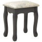vidaXL Tavolo da Trucco con Sgabello Grigio 80x69x141 cm Legno Paulownia vidaXL Tavolo da Trucco con Sgabello Grigio 80x69x141 cm Legno Paulownia