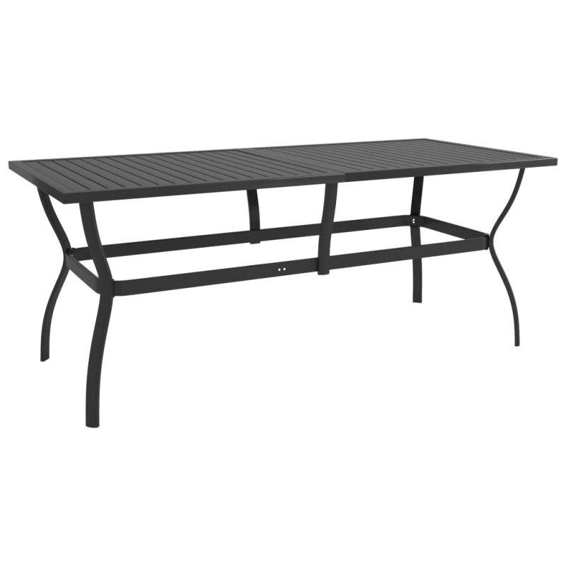 Tavolo da Giardino Antracite 190x80x72 cm in Acciaio Tavolo da Giardino Antracite 190x80x72 cm in Acciaio