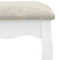 vidaXL Tavolo da Trucco e Sgabello Bianco 50x59x136 cm Legno Paulownia