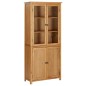 289180 vidaXL Libreria con 4 Ante 80x35x180 cm Rovere Massello e Vetro 289180 vidaXL Libreria con 4 Ante 80x35x180 cm Rovere Massello e Vetro