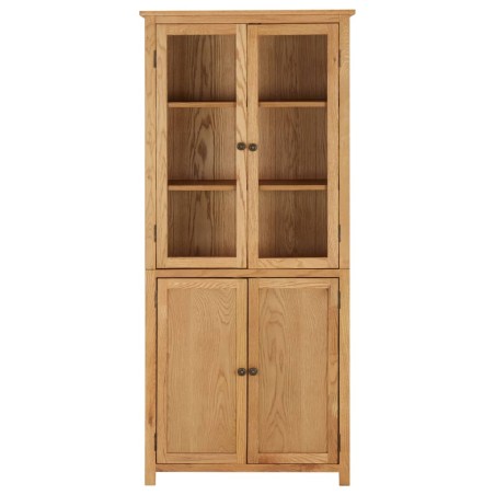 289180 vidaXL Libreria con 4 Ante 80x35x180 cm Rovere Massello e Vetro