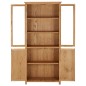289180 vidaXL Libreria con 4 Ante 80x35x180 cm Rovere Massello e Vetro 289180 vidaXL Libreria con 4 Ante 80x35x180 cm Rovere Massello e Vetro