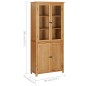 289180 vidaXL Libreria con 4 Ante 80x35x180 cm Rovere Massello e Vetro 289180 vidaXL Libreria con 4 Ante 80x35x180 cm Rovere Massello e Vetro