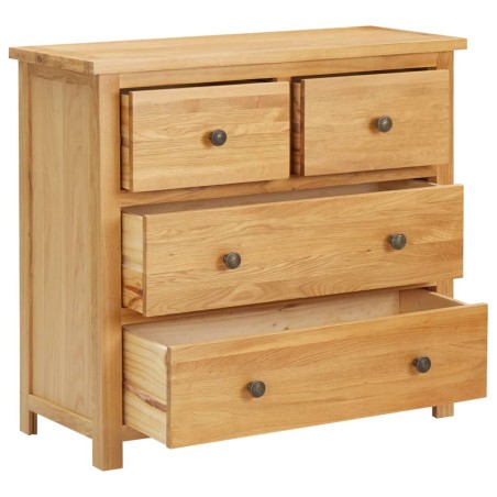 vidaXL Cassettiera 80x35x75 cm in Legno Massello di Rovere