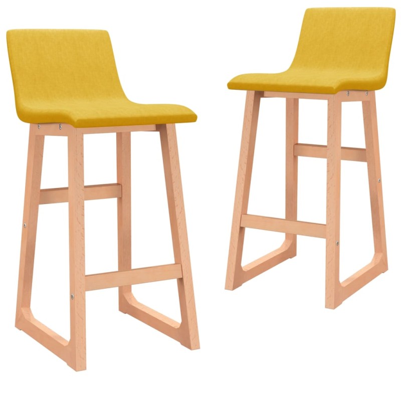 vidaXL Sgabelli da Bar 2 pz Giallo Senape in Tessuto vidaXL Sgabelli da Bar 2 pz Giallo Senape in Tessuto