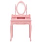 vidaXL Tavolo da Trucco con Sgabello Rosa 75x69x140 cm Legno Paulownia vidaXL Tavolo da Trucco con Sgabello Rosa 75x69x140 cm Legno Paulownia