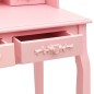 vidaXL Tavolo da Trucco con Sgabello Rosa 75x69x140 cm Legno Paulownia vidaXL Tavolo da Trucco con Sgabello Rosa 75x69x140 cm Legno Paulownia