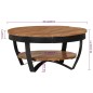 vidaXL Tavolino da Caffè 65x65x32 cm in Legno Massello di Acacia
