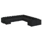 Set Divani da Giardino 11 pz con Cuscini in Polyrattan Nero