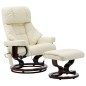 vidaXL Poltrona Massaggi Reclinabile Crema Similpelle e Legno Curvato vidaXL Poltrona Massaggi Reclinabile Crema Similpelle e Legno Curvato