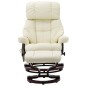 vidaXL Poltrona Massaggi Reclinabile Crema Similpelle e Legno Curvato vidaXL Poltrona Massaggi Reclinabile Crema Similpelle e Legno Curvato