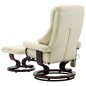 vidaXL Poltrona Massaggi Reclinabile Crema Similpelle e Legno Curvato vidaXL Poltrona Massaggi Reclinabile Crema Similpelle e Legno Curvato