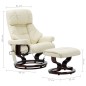 vidaXL Poltrona Massaggi Reclinabile Crema Similpelle e Legno Curvato vidaXL Poltrona Massaggi Reclinabile Crema Similpelle e Legno Curvato