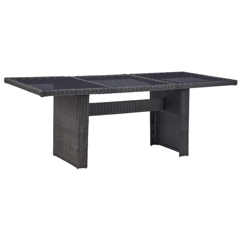 vidaXL Tavolo da Giardino Nero 200x100x74 cm in Vetro e Polyrattan vidaXL Tavolo da Giardino Nero 200x100x74 cm in Vetro e Polyrattan