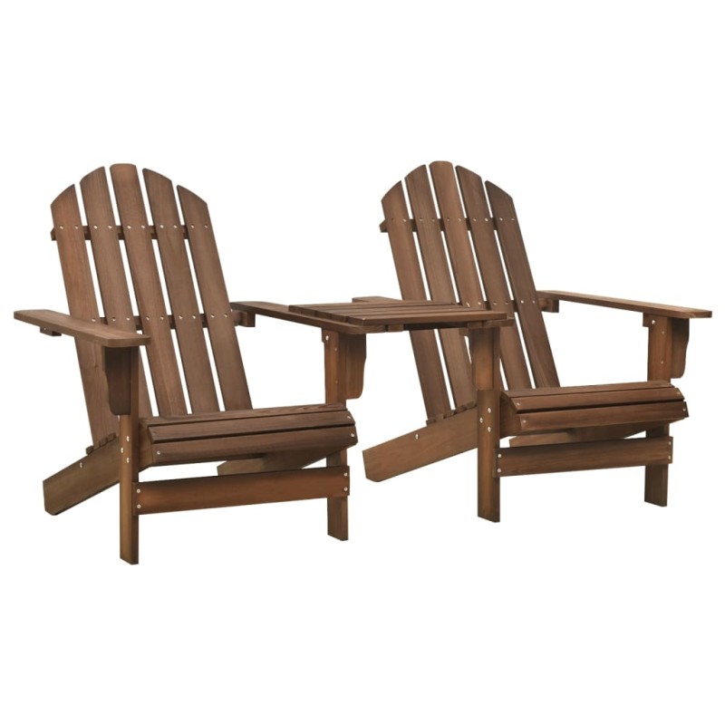 vidaXL Sedie da Giardino Adirondack con Tavolino Legno Abete Marrone vidaXL Sedie da Giardino Adirondack con Tavolino Legno Abete Marrone