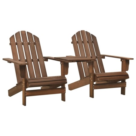 vidaXL Sedie da Giardino Adirondack con Tavolino Legno Abete Marrone