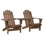 vidaXL Sedie da Giardino Adirondack con Tavolino Legno Abete Marrone vidaXL Sedie da Giardino Adirondack con Tavolino Legno Abete Marrone