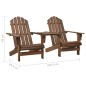 vidaXL Sedie da Giardino Adirondack con Tavolino Legno Abete Marrone vidaXL Sedie da Giardino Adirondack con Tavolino Legno Abete Marrone