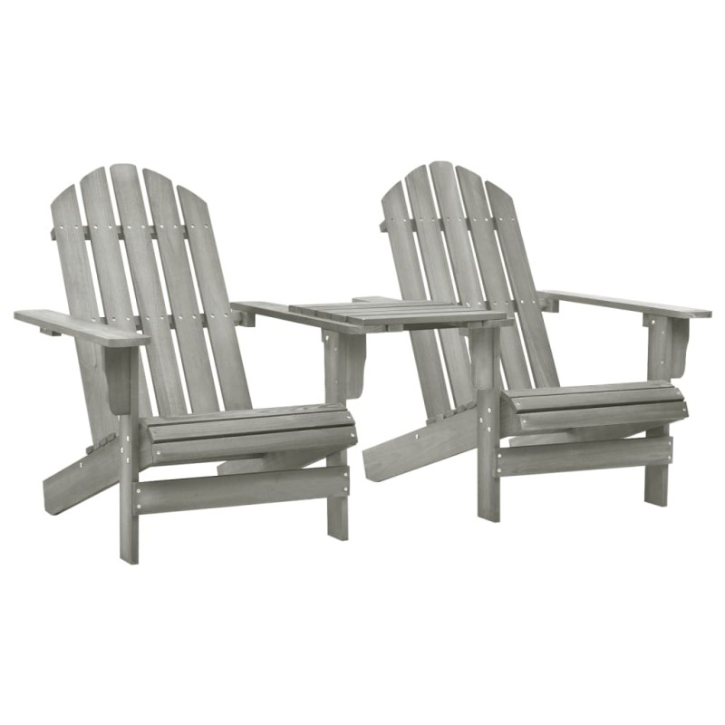 vidaXL Sedie da Giardino Adirondack con Tavolino Legno Abete Grigio vidaXL Sedie da Giardino Adirondack con Tavolino Legno Abete Grigio