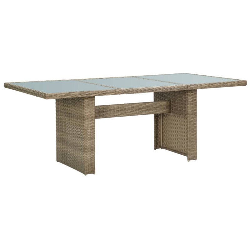 vidaXL Tavolo da Giardino Marrone 200x100x74 cm in Vetro e Polyrattan vidaXL Tavolo da Giardino Marrone 200x100x74 cm in Vetro e Polyrattan