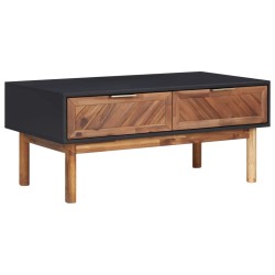 vidaXL Tavolino da Caffè 90x50x40 cm in Legno Massello di Acacia e MDF