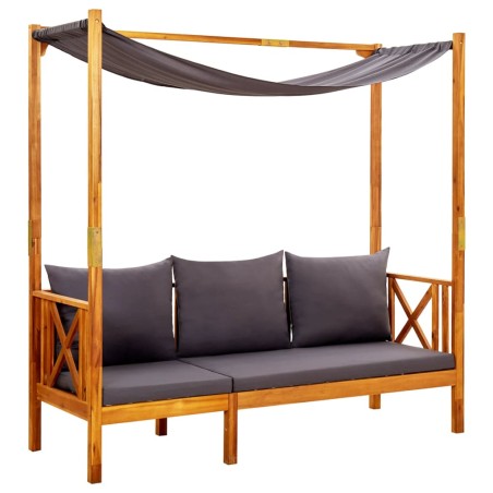 vidaXL Panchina da Giardino con Baldacchino Legno Massello di Acacia