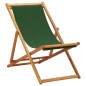 vidaXL Sedia da Spiaggia Pieghevole Legno di Eucalipto e Tessuto Verde vidaXL Sedia da Spiaggia Pieghevole Legno di Eucalipto e Tessuto Verde