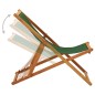 vidaXL Sedia da Spiaggia Pieghevole Legno di Eucalipto e Tessuto Verde vidaXL Sedia da Spiaggia Pieghevole Legno di Eucalipto e Tessuto Verde