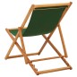 vidaXL Sedia da Spiaggia Pieghevole Legno di Eucalipto e Tessuto Verde vidaXL Sedia da Spiaggia Pieghevole Legno di Eucalipto e Tessuto Verde
