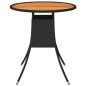 vidaXL Tavolo da Giardino Nero Ø 70 cm Polyrattan e Massello d'Acacia vidaXL Tavolo da Giardino Nero Ø 70 cm Polyrattan e Massello d'Acacia