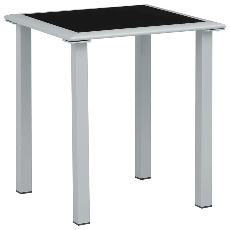 vidaXL Tavolo da Giardino Nero e Argento 41x41x45 cm in Acciaio e Vetro vidaXL Tavolo da Giardino Nero e Argento 41x41x45 cm in Acciaio e Vetro