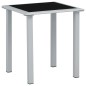 vidaXL Tavolo da Giardino Nero e Argento 41x41x45 cm in Acciaio e Vetro vidaXL Tavolo da Giardino Nero e Argento 41x41x45 cm in Acciaio e Vetro