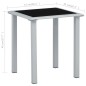 vidaXL Tavolo da Giardino Nero e Argento 41x41x45 cm in Acciaio e Vetro vidaXL Tavolo da Giardino Nero e Argento 41x41x45 cm in Acciaio e Vetro