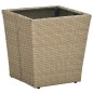 vidaXL Tavolino Beige 41,5x41,5x44 cm in Polyrattan e Vetro Temperato vidaXL Tavolino Beige 41,5x41,5x44 cm in Polyrattan e Vetro Temperato