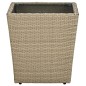 vidaXL Tavolino Beige 41,5x41,5x44 cm in Polyrattan e Vetro Temperato vidaXL Tavolino Beige 41,5x41,5x44 cm in Polyrattan e Vetro Temperato
