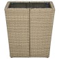 vidaXL Tavolino Beige 41,5x41,5x44 cm in Polyrattan e Vetro Temperato vidaXL Tavolino Beige 41,5x41,5x44 cm in Polyrattan e Vetro Temperato