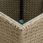 vidaXL Tavolino Beige 41,5x41,5x44 cm in Polyrattan e Vetro Temperato vidaXL Tavolino Beige 41,5x41,5x44 cm in Polyrattan e Vetro Temperato