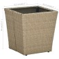vidaXL Tavolino Beige 41,5x41,5x44 cm in Polyrattan e Vetro Temperato vidaXL Tavolino Beige 41,5x41,5x44 cm in Polyrattan e Vetro Temperato