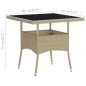vidaXL Tavolo da Pranzo da Giardino Beige in Polyrattan e Vetro vidaXL Tavolo da Pranzo da Giardino Beige in Polyrattan e Vetro