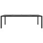 vidaXL Tavolo Giardino Nero 250x100x75cm Vetro Temperato e Polyrattan