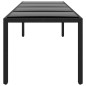 vidaXL Tavolo Giardino Nero 250x100x75cm Vetro Temperato e Polyrattan