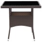 vidaXL Tavolo da Pranzo da Giardino Marrone in Polyrattan vidaXL Tavolo da Pranzo da Giardino Marrone in Polyrattan